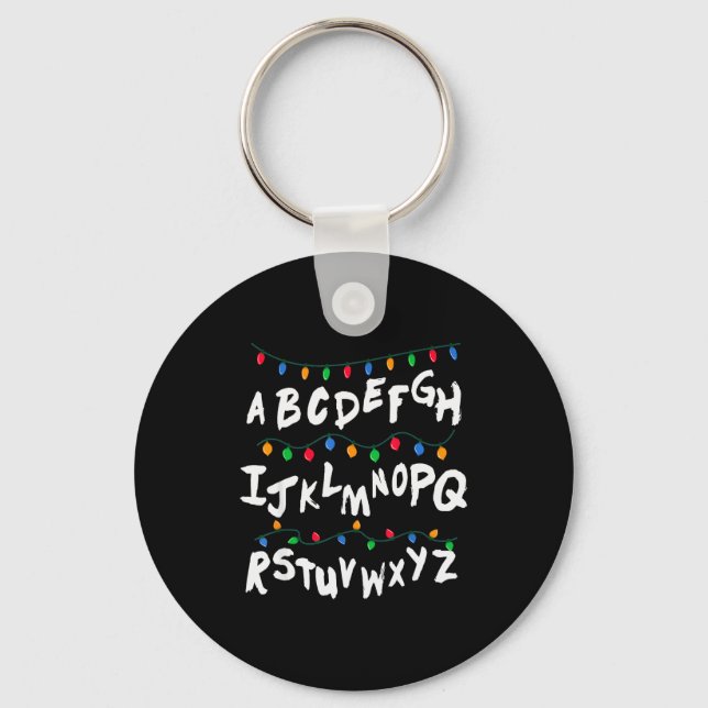 Alphabet Christmas Lights T Shirt Stranger Tee Gif Key Ring (Front)