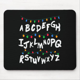 Alphabet Christmas Lights T Shirt Stranger Tee Gif Mouse Pad