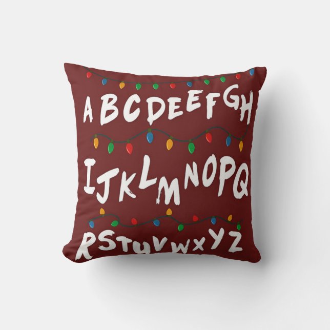 Alphabet Christmas Lights Wall Pillow Decorative (Front)