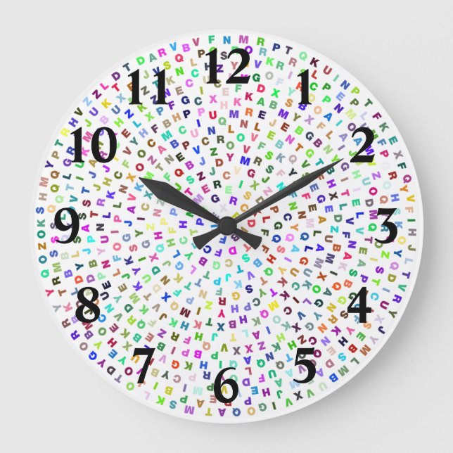 Alphabet Circle Large Clock (Front)
