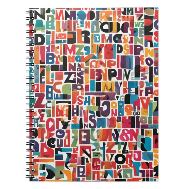 Alphabet Collage Notebook – Vibrant and Playful  (Front)