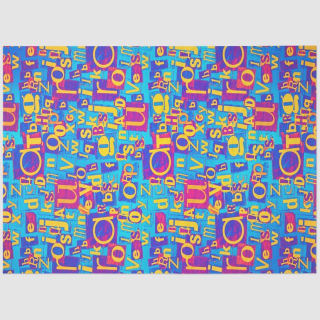 Alphabet collage tissue paper (Front)