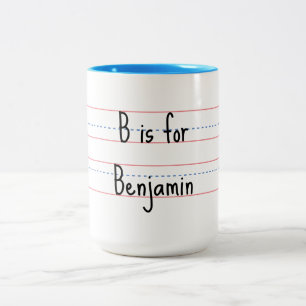 Alphabet Custom School for Boys & Girls Two-Tone Coffee Mug