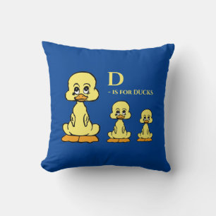 Alphabet D is for Ducks Cute Animals Kids Baby Cushion