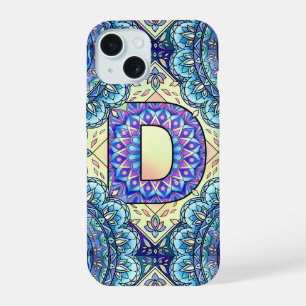 Alphabet D mandala iPhone 15 Case