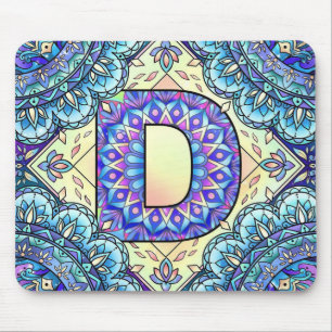Alphabet D mandala Mouse Pad