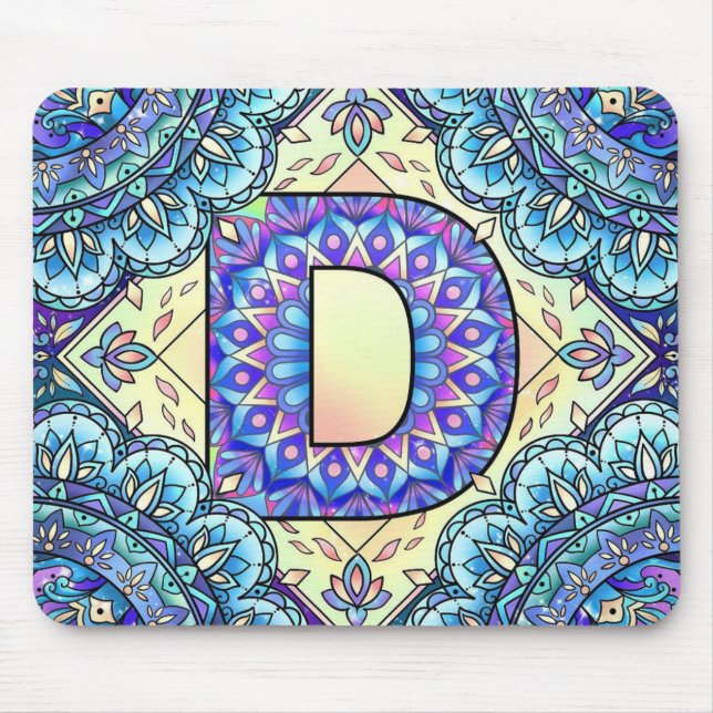 Alphabet D mandala Mouse Pad (Front)