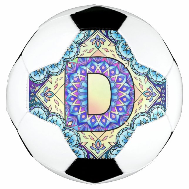 Alphabet D mandala  Soccer Ball (Front)