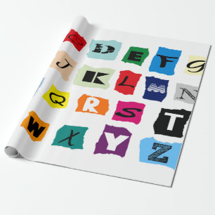 Alphabet design on  wrapping paper