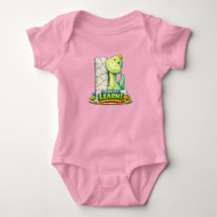 🦕💖 Alphabet Dino “L” Baby Jersey Bodysuit 👶✨
