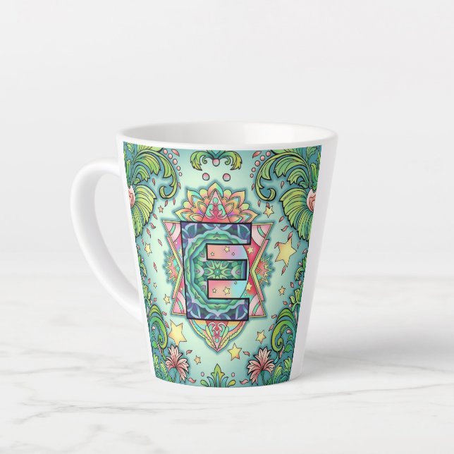 Alphabet E Latte Mug (Left Angle)