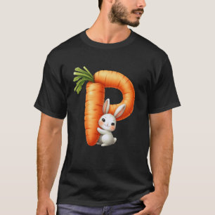 Alphabet eggs Easter ABCs Carrot Letter P for Kids T-Shirt