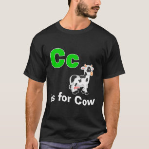 Alphabet Farm Animal Learn Teach Phonics Cow Back T-Shirt