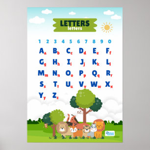 Alphabet Featuring Cute Animals Poster