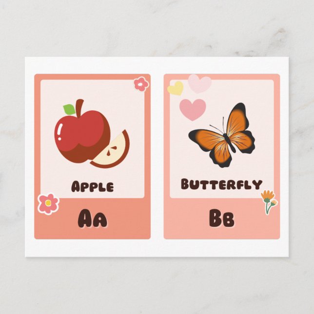 Alphabet Flashcards | ABC Educational Cards "A,B" (Front)