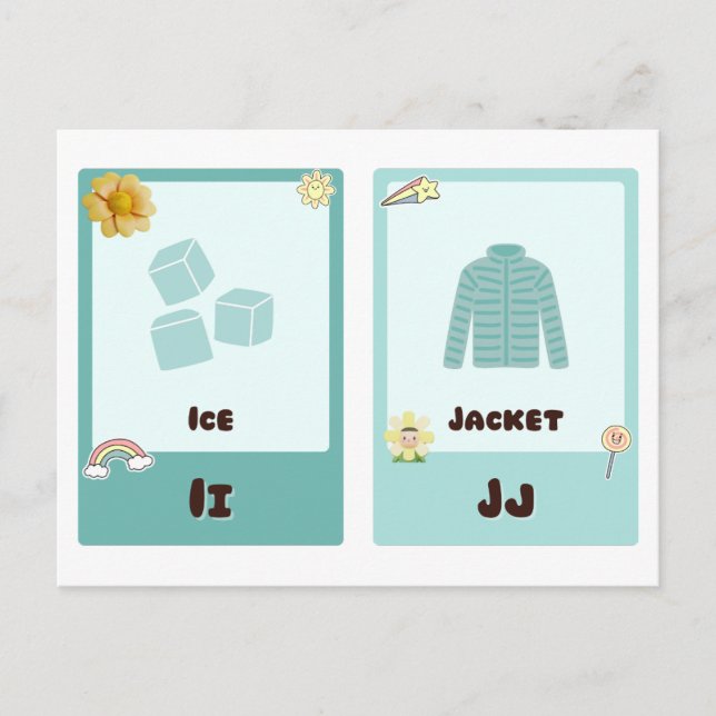 Alphabet Flashcards ,ABC Educational Cards I,H,K,L (Front)