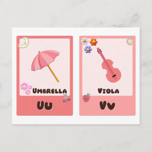 Alphabet Flashcards ,ABC Educational Cards U,V,W,X