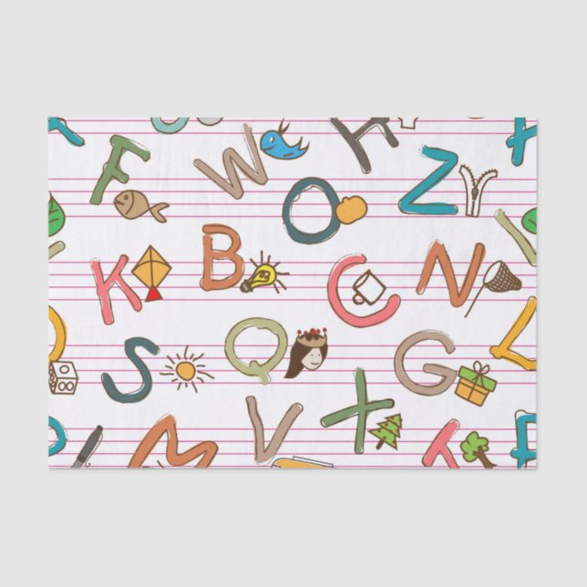 Alphabet Fun Letters & Graphics Tissue Paper (Front)