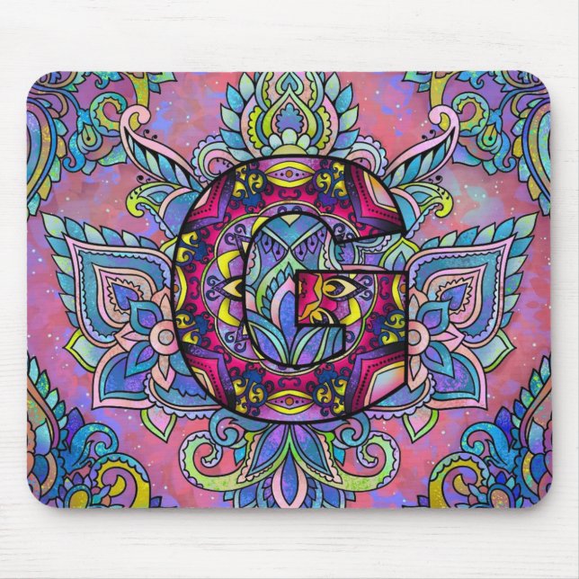 Alphabet G mandala Mouse Pad (Front)