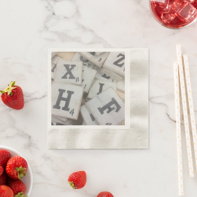 Alphabet Game Letter Tiles Napkin (Insitu)