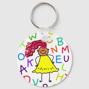 Alphabet Girl Key Ring