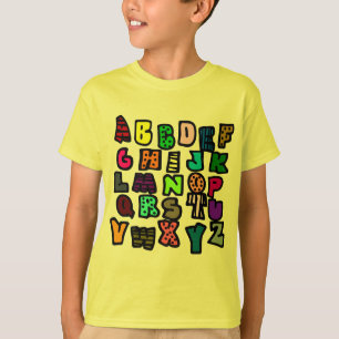Alphabet Graffiti With Multi-Colours and Patterns T-Shirt