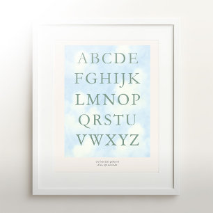 Alphabet – Green Nursery ABC Wall Art (16×20)