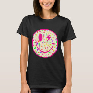 Alphabet Happy Face Back To School Teacher Lightni T-Shirt