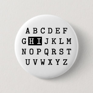 Alphabet Hi 6 Cm Round Badge