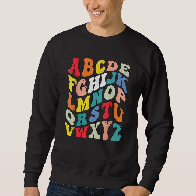 Alphabet Hi Back To School ABC Pre K Kindergarten  Sweatshirt (Front)