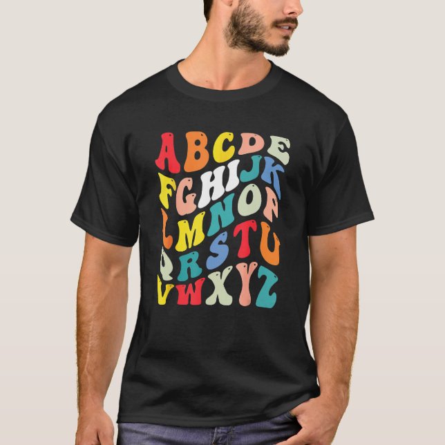 Alphabet Hi Back To School ABC Pre K Kindergarten  T-Shirt (Front)