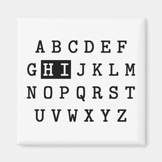Alphabet Hi Magnet (Front)