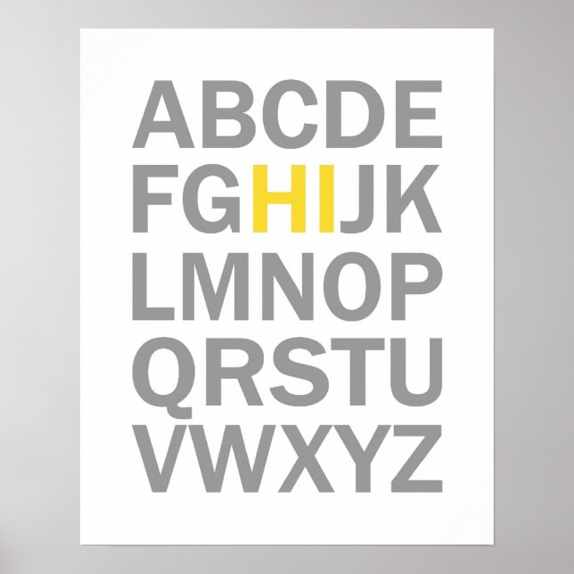 Alphabet HI print or poster (Front)