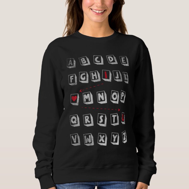 Alphabet I Love You Abcd Sweatshirt (Front)