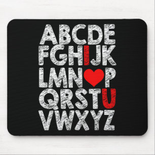 Alphabet I Love You Graphic With Heart Highlight V Mouse Pad