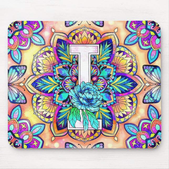 Alphabet I mandala Mouse Pad (Front)