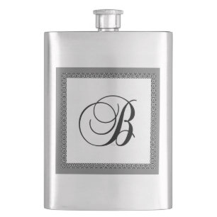 ALPHABET INITIAL B MONOGRAM HIP FLASK