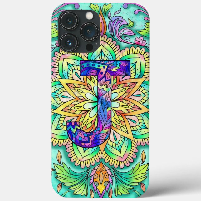 Alphabet J mandala  Case-Mate iPhone Case (Back)