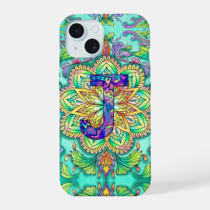 Alphabet J mandala iPhone 15 Case