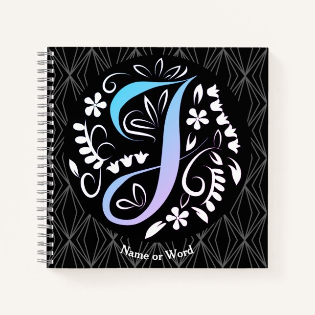 Alphabet J Monogram Handwritting Notebook (Front)