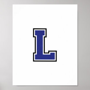 Alphabet L in Blue Color Poster