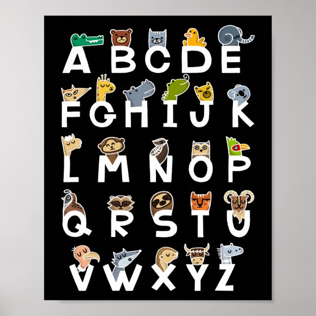 Alphabet Learning Kids Animals ABCs Poster (Front)