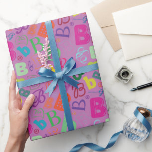 Alphabet Letter B Wrapping Paper - Pink