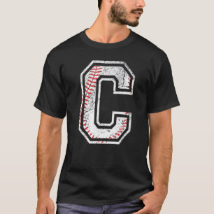 Alphabet Letter C Baseball Laces of Sport day for  T-Shirt