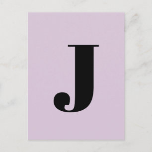 Alphabet Letter   Custom Minimalist Modern Purple Postcard