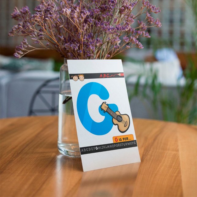 Alphabet Letter G is for Guitar Invitation (Creator Uploaded)