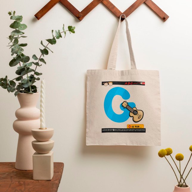 Alphabet Letter G is for Guitar Tote Bag (Creator Uploaded)
