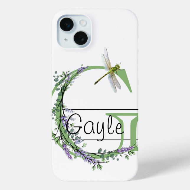 Alphabet letter G, watercolor LavenderDragonfly Case-Mate iPhone Case (Back)