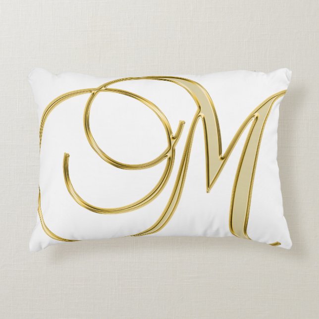 Alphabet letter initial background decorative cushion (Front)