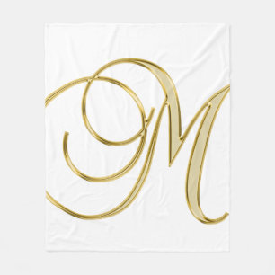 Alphabet letter initial background fleece blanket